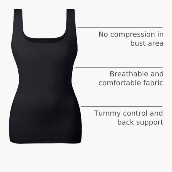 Large Black Tummy Control Tank - Picture 2 of 4